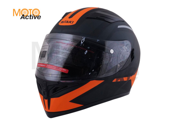 Шлем (интеграл) Ataki JK316 Route, черный/оранжевый матовый